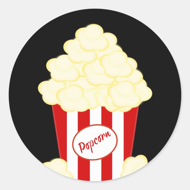 Hot Buttered Popcorn Movie Classic Round Sticker (Front)