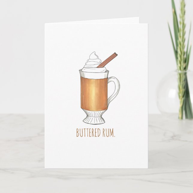 Hot Buttered Rum Christmas Winter Holiday Drink (Front)