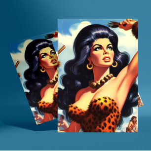 Hot Cavewoman Postcard