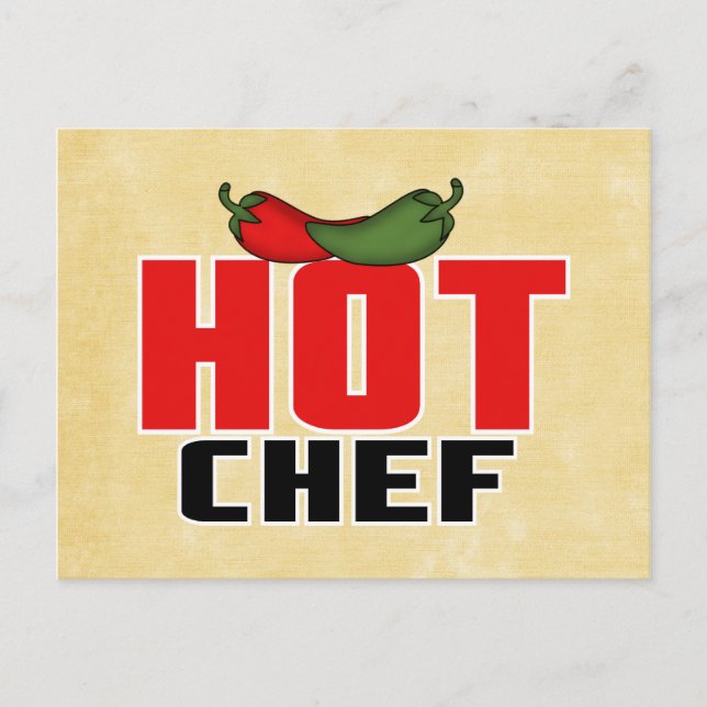 Hot Chef ( Red and Green Peppers) Postcard (Front)