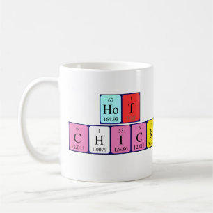 Hot chick periodic table name mug