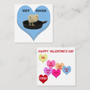 HOT CHICK Valentine's Critters Conversation Hearts Card