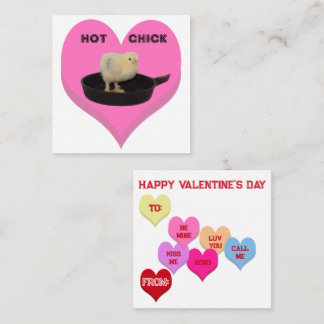 HOT CHICK Valentine's Critters Conversation Hearts Card