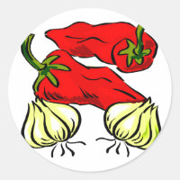 Hot Chili Pepper and Onion Graphic