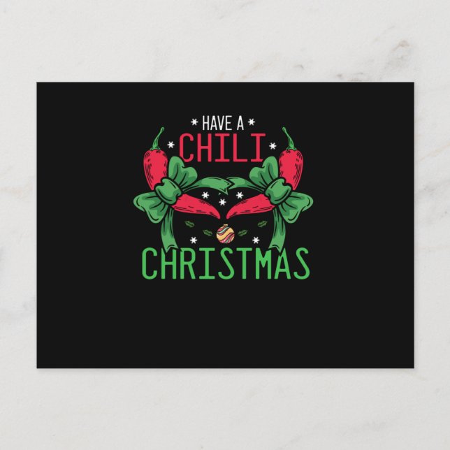 Hot Chili Pepper Christmas Design, Unisex Postcard (Front)
