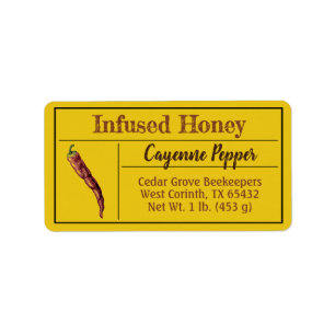 Hot Chili Pepper Infused Honey Label