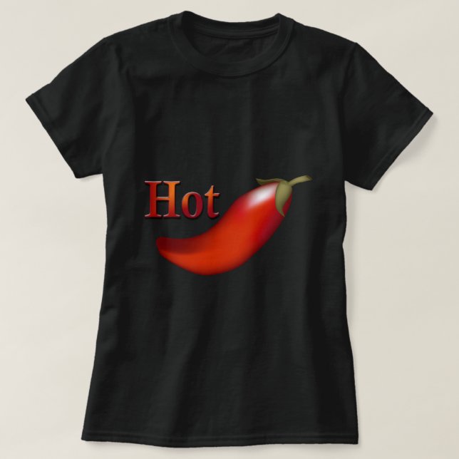 Hot Chili Pepper Ladies Black T-shirt (Design Front)
