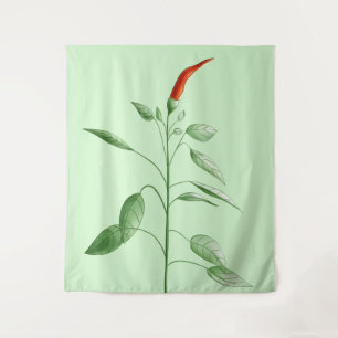 Hot Chili Pepper Plant Botanical Green Tapestry