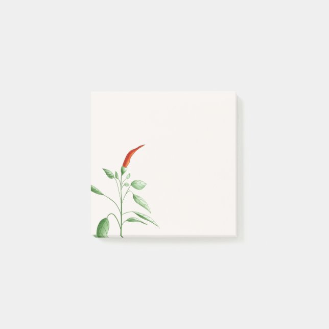 Hot Chili Pepper Plant Botanical Illustration Post-it Notes (Front)