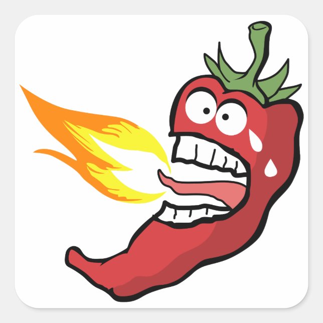 Hot Chili Pepper Square Sticker (Front)