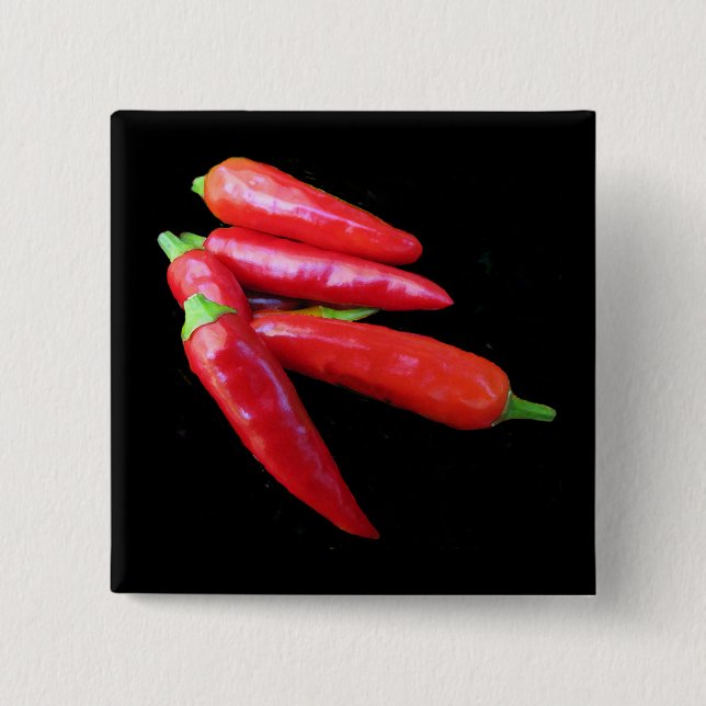 Hot Chili Peppers 2 Inch Square Button (Front)