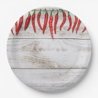 Hot Chili Peppers Border Paper Plate