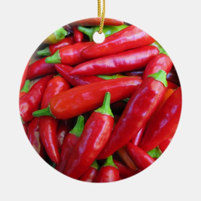 Hot Chili Peppers Ceramic Ornament (Front)