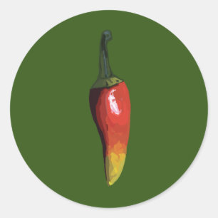 Hot, chili peppers classic round sticker