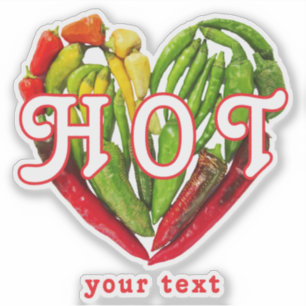 Hot chili peppers heart custom text or name