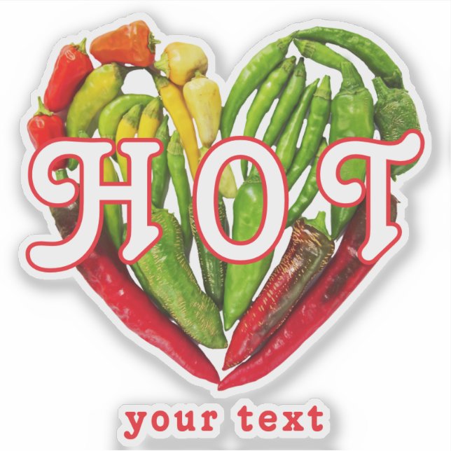 Hot chili peppers heart custom text or name (Front)