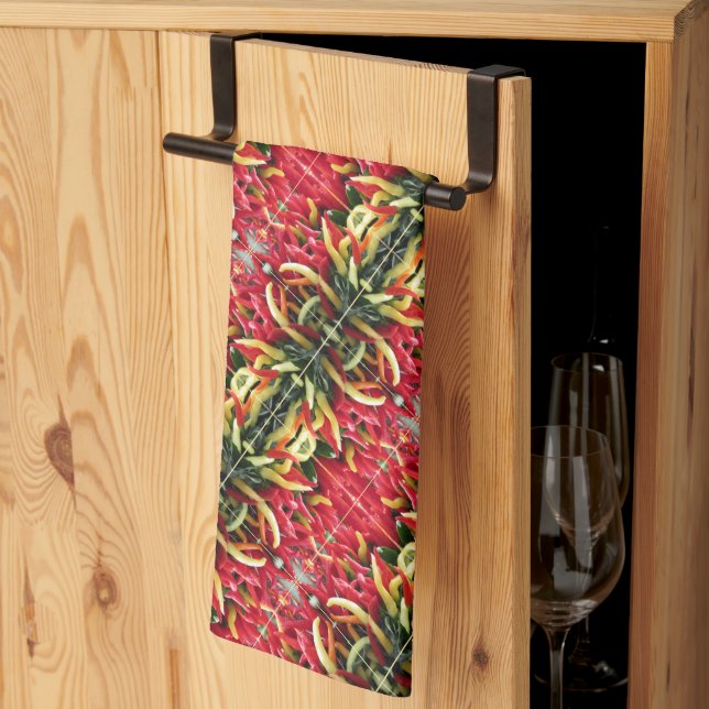 Hot Chili Peppers - Modern Design Kitchen Towels (Thirds Fold)