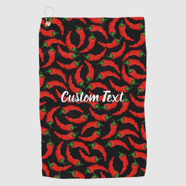 Hot Chili Peppers Pattern Golf Towel (Front)