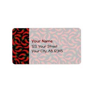 Hot Chili Peppers Pattern Label