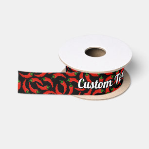 Hot Chili Peppers Pattern Satin Ribbon