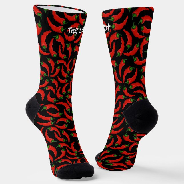 Hot Chili Peppers Pattern Socks (Angled)