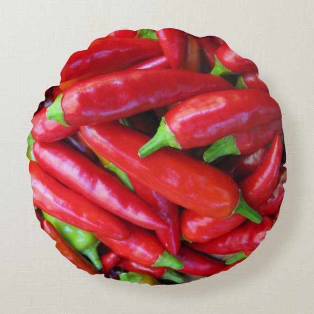 Hot Chili Peppers Round Throw Pillow (Front)