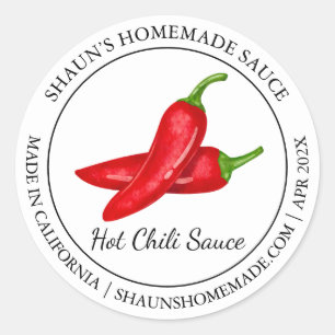 Hot Chili Sauce Modern label