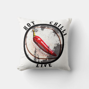 Hot chilli life throw pillow