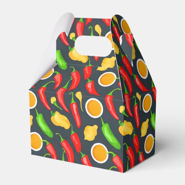 Hot Chilli Peppers Pattern Favor Box (Front Side)
