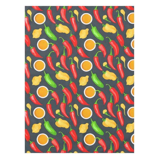 Hot Chilli Peppers Pattern Tablecloth (Front)