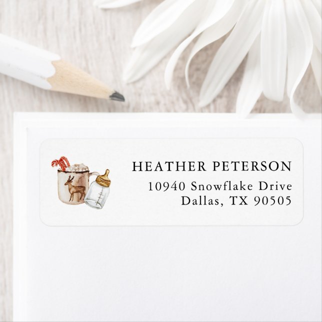 Hot Chocolat Winter Holiday Baby shower Adresse (En situation)