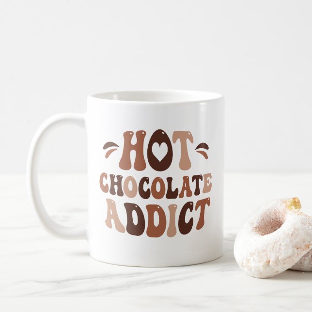 Hot Chocolate Addict Coffee Mug (With Donut)