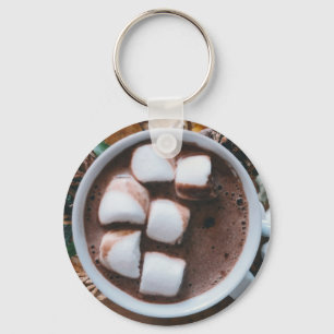 Hot chocolate and marshmallows cocoa keychain