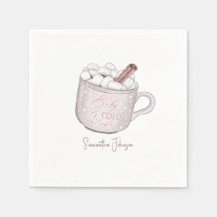 Hot Chocolate Baby It's Cold Outside Shower Napkin