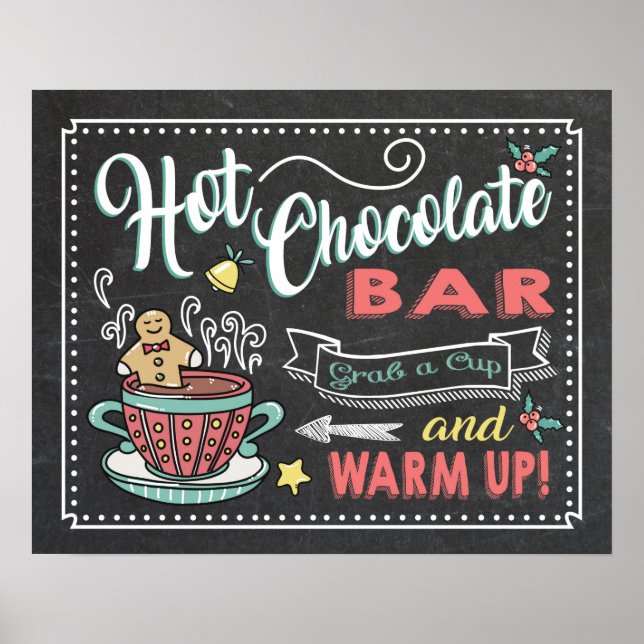 Hot Chocolate Bar Party Poster Sign (Front)
