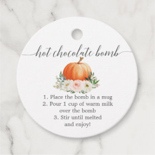 Hot Chocolate Bomb Favour Tag Instructions