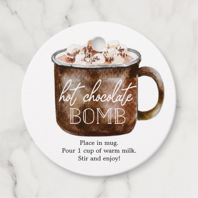 Hot Chocolate Bomb Favour Tag Instructions (Front)
