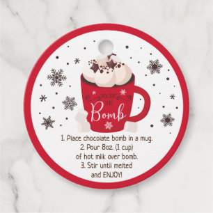 Hot Chocolate Bomb Hot Cocoa Bomb Instruction Favour Tags