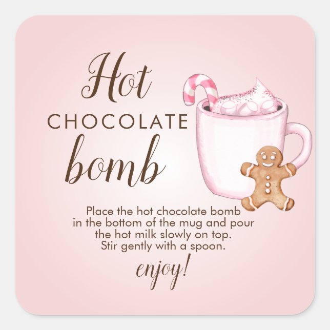 Hot chocolate bomb square sticker (Front)