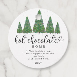 Hot chocolate bomb tag. Evergreen hot cocoa bomb Favour Tags