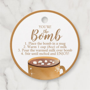 Hot Chocolate Bomb Tags You're the Bomb Cocoa