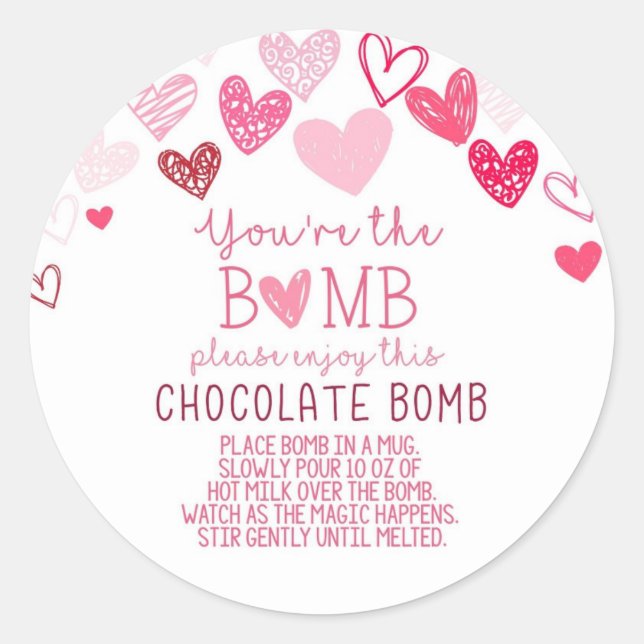 Hot Chocolate Bomb Valentine Tag (Front)