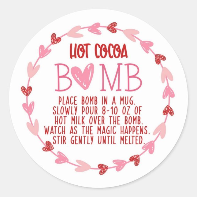 Hot Chocolate Bomb Valentine Tag (Front)