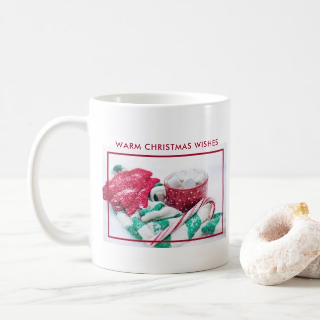 Hot Chocolate & Candy Cane Christmas Coffee Mug (With Donut)