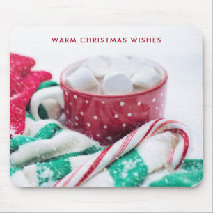 Hot Chocolate & Candy Cane Christmas Mouse Pad