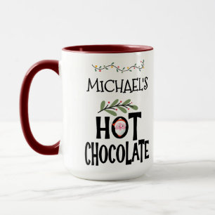 Hot Chocolate Christmas Santa & Custom Name Mug