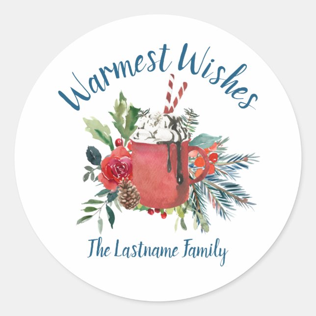 Hot Chocolate Christmas Stickers (Front)