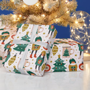 Hot Chocolate Christmas Tree Ornaments Holiday Wrapping Paper
