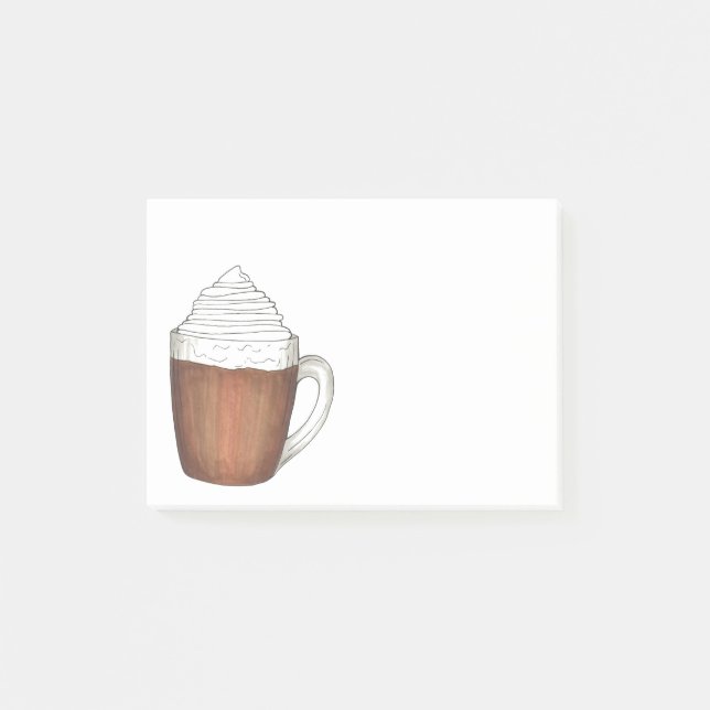 Hot Chocolate Cocoa Whipped Cream Holiday Post-Its Post-it Notes (Front)