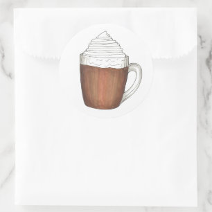 Hot Chocolate Cocoa Winter Christmas Beverage Classic Round Sticker